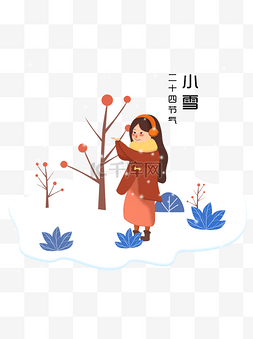 二十四节气小雪场景插画元素