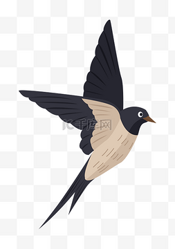 手绘飞翔的燕子图片_手绘振翅的燕子插画