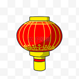 黄色灯笼花纹图片_新年红色的灯笼插画