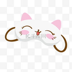 卡通睡觉猫咪图片_世界睡眠日猫咪眼罩插画