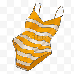 黄色的泳衣手绘插画