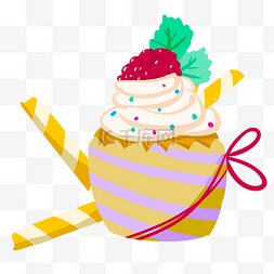 手绘特色美食图片_特色彩色冰淇淋手绘插画