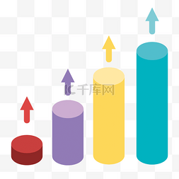 柱形图图片_立体向上箭头柱形图