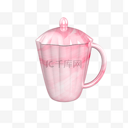 条纹图案的杯子图片_粉色水杯免抠素材
