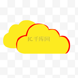 白云云朵边框图片_白云装饰黄云标签