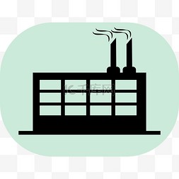 黑色烟囱图片_扁平风卡通工厂建筑