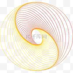 唯美彩色螺旋线条图案元素
