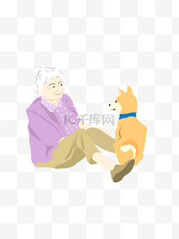 萌犬图片_老奶奶和她的宠物柴犬