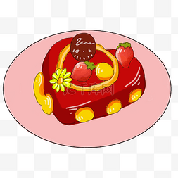 插画手绘水果蛋糕