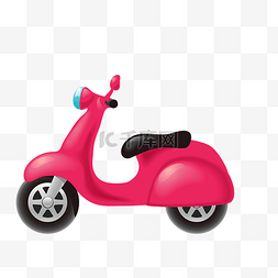 可爱电动车图片_卡通玫红色电动车玩具设计