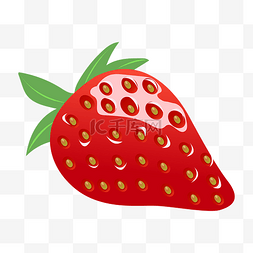 红色手绘草莓图片_水果草莓手绘插画