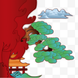 手绘中国风立体图片_中国风红色节日立体手绘