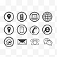 黑色icon线条小图标元素