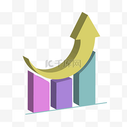 彩色商务箭头图片_商务矢量数据上升立体箭头分析图