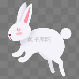 一只手绘的小白兔