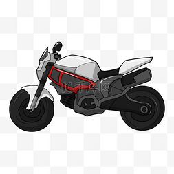 摩托车插画素材图片_手绘灰色摩托车插画