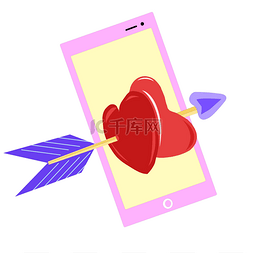 花纹爱心装饰图图片_情人节手机传情表白相爱手绘矢量
