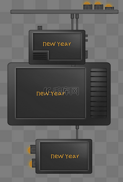 金属风文字框图片_农历新年庆典黑色金属风文字框边