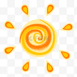 太阳橙色图片_太阳彩色卡通可爱
