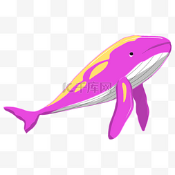 手绘紫色鲸鱼