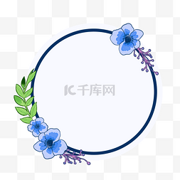 圆形兰花图案相框