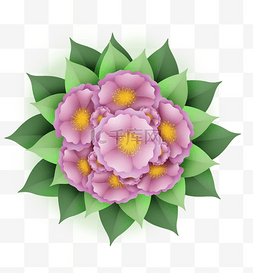 紫色花圃图片_立体折纸感紫色花束