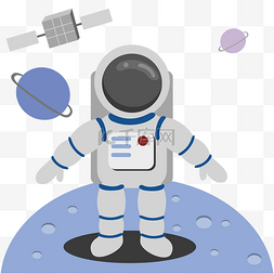 卡通宇航员月球图片_宇航员登陆太空卡通