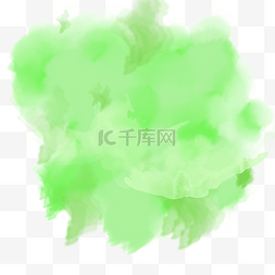 绿色渲染墨迹插画