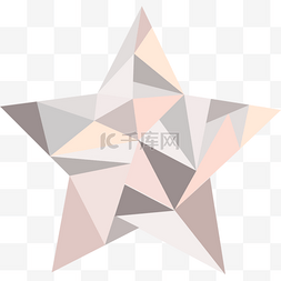 漂浮几何粉色图片_高级灰五角星几何色块星星元素下