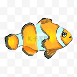 可爱的鱼儿图片_黄色条纹热带鱼插画