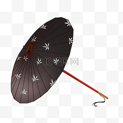 江南雨天图片_古典油纸伞唯美中国风PNG黑色花