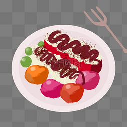 彩色水果沙拉食物