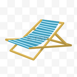 海边蓝色条纹躺椅