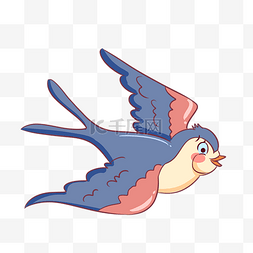 蓝色手绘羽毛图片_手绘捕猎的燕子插画