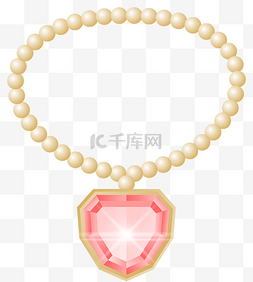 粉红节日图片_钻石珍珠项链