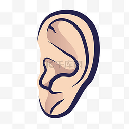 耳朵人体器官图片_卡通手绘人体器官人脸耳朵