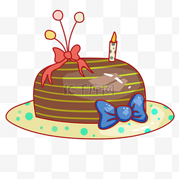 手绘蝴蝶蛋糕插画