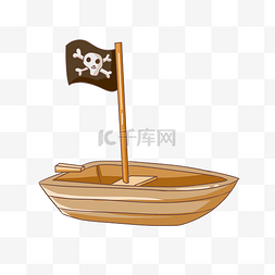 手绘的海盗船插画