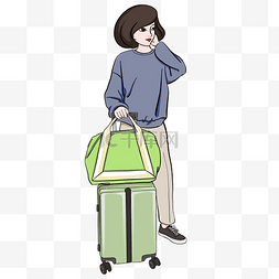 春运时拿着行李的旅客 