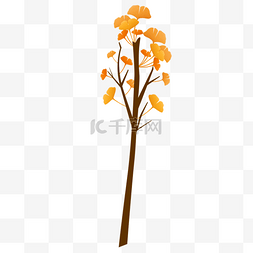 唯美秋天树木图片_手绘立秋唯美清新系列银杏树