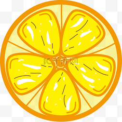 鲜嫩多汁橙子图片_卡通黄色橙子