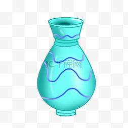 手绘蓝色瓷瓶