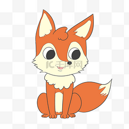 狐狸红色图片_卡通红色动物狐狸免扣手绘素材