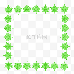 方框图片_绿色树叶组合的方框
