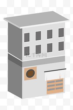 2.5D高楼建筑插画