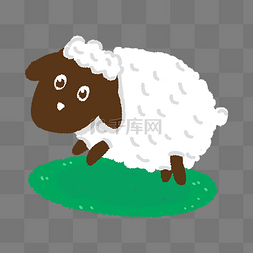 草地上跳跃绵羊卡通绵羊
