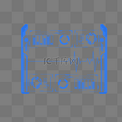 心电图蓝色图片_科技感PSD透明底