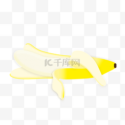 小清新手绘水果单根剥皮香蕉