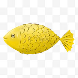 金鱼插画图片_新年黄色的金鱼插画