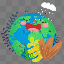 卡通绿色世界地球日